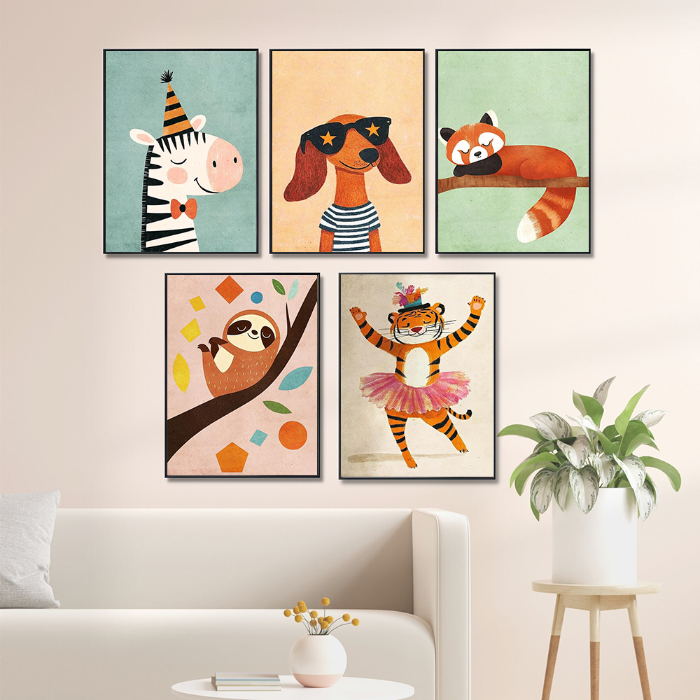 1pc frameless Canvas Painting  - đánh giá và giá Baby Nursery Jungle