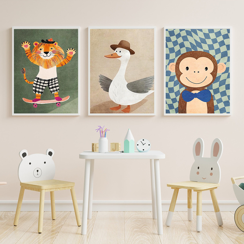 1pc frameless Canvas Painting  - đánh giá và giá Baby Nursery Jungle