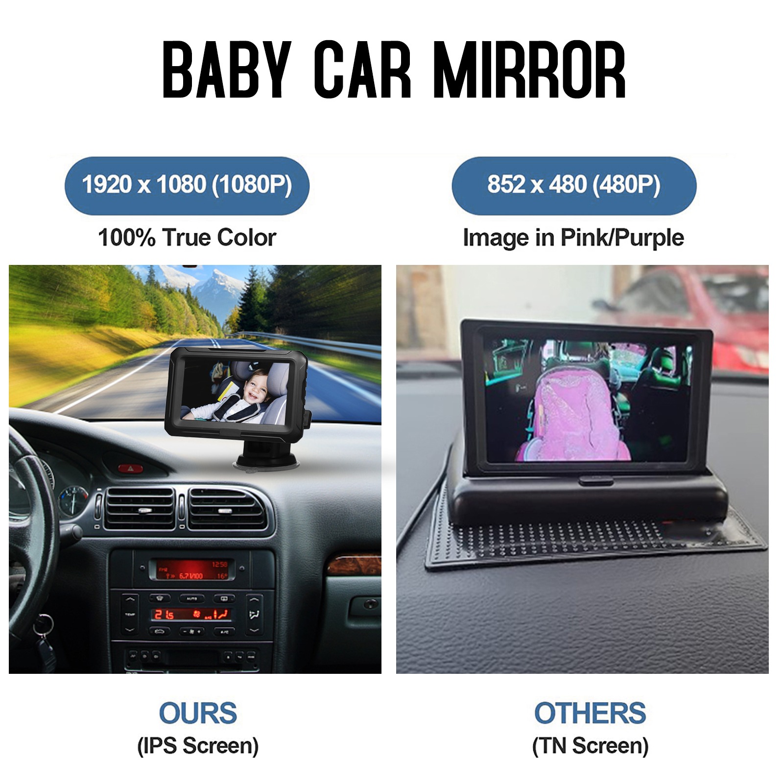 1080P Baby Car Mirror with 4.3 - đánh giá và giá Baby Nursery Camera