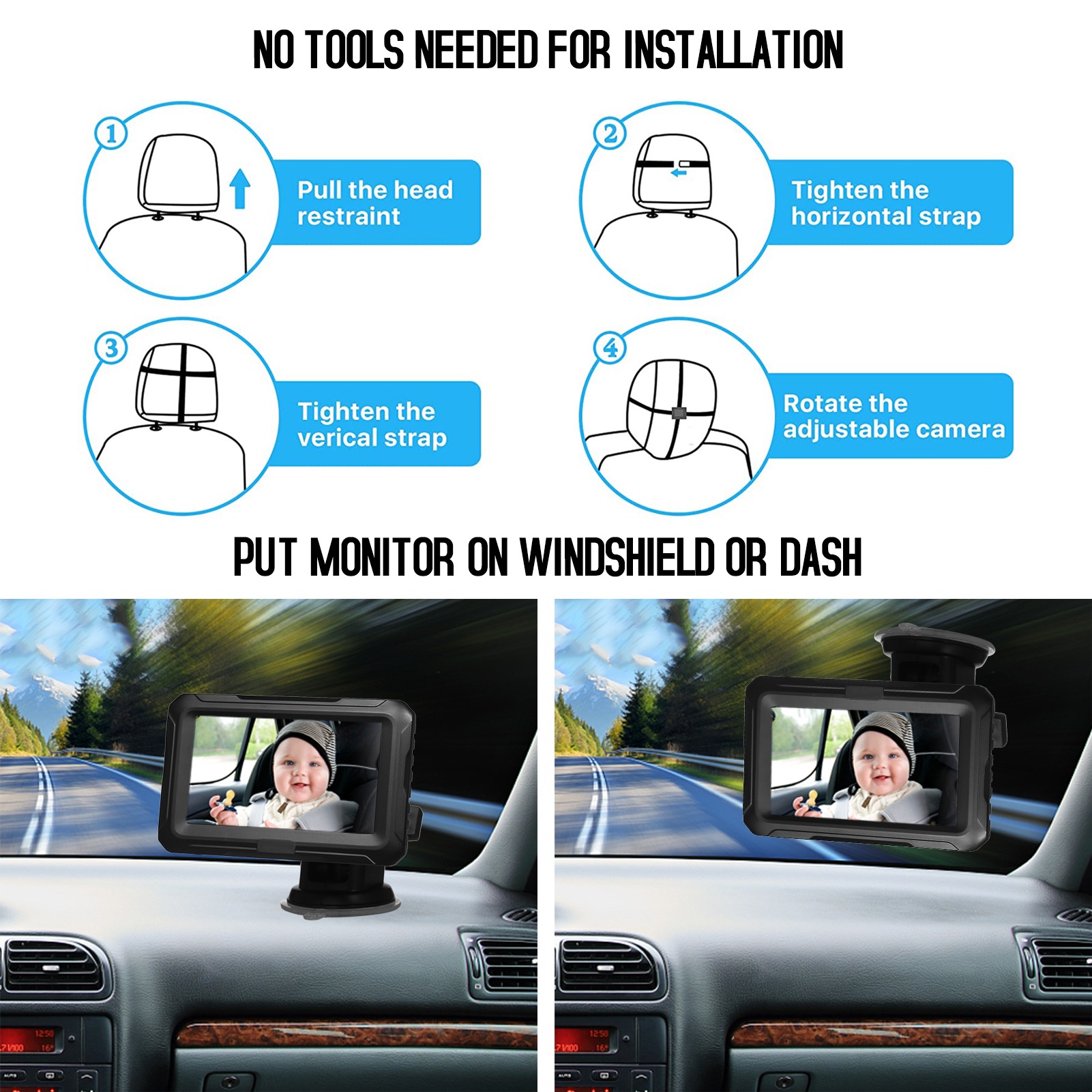 1080P Baby Car Mirror with 4.3 - đánh giá và giá Baby Nursery Camera
