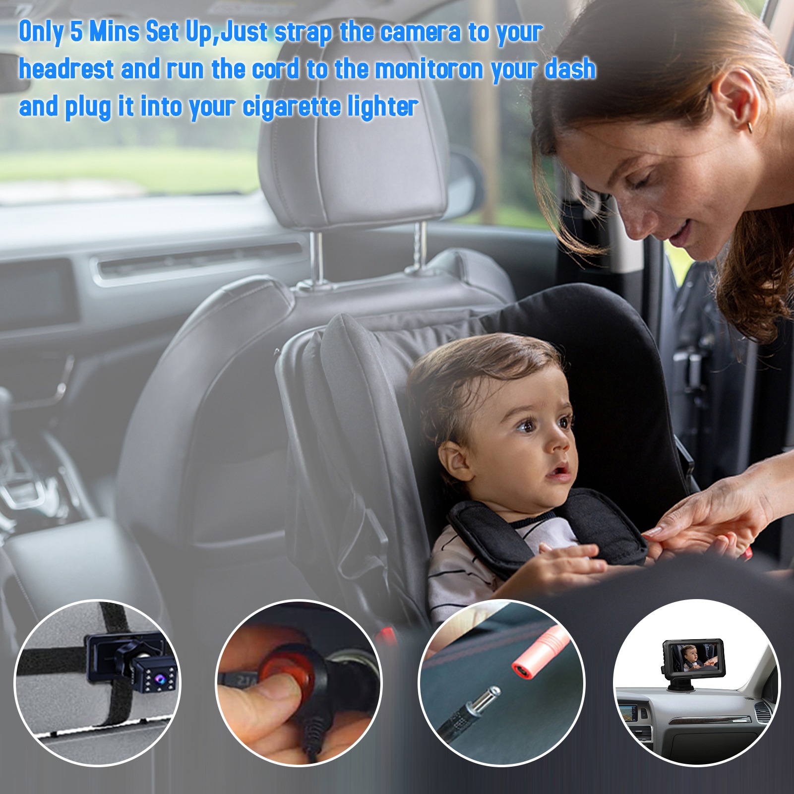 1080P Baby Car Mirror with 4.3 - đánh giá và giá Baby Nursery Camera