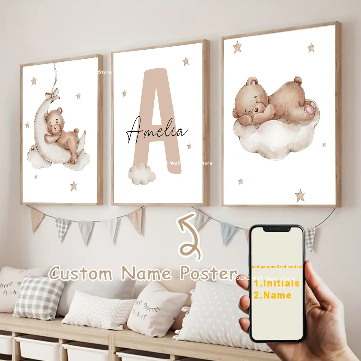 3pcs/set Customized Baby Perso - đánh giá và giá Baby Nursery Kit