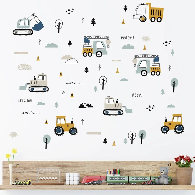 Hand Drawn Cute Cars Cargo Tru - đánh giá và giá Baby Nursery Needs