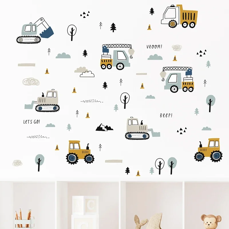 Hand Drawn Cute Cars Cargo Tru - đánh giá và giá Baby Nursery Needs