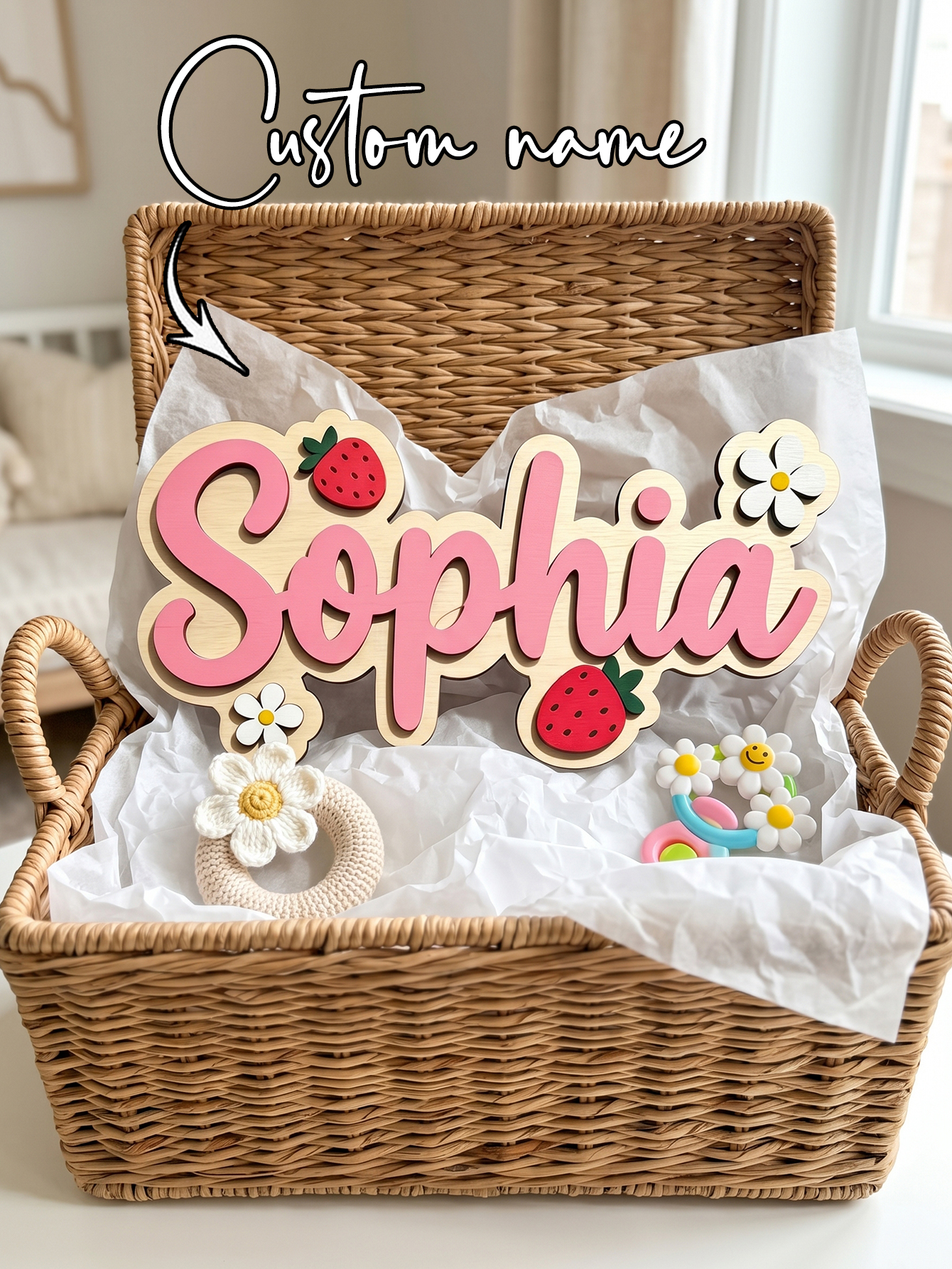 Custom Name Strawberry Daisy W - đánh giá và giá Baby Nursery Needs