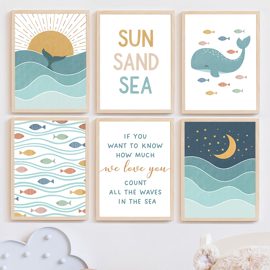1pc frameless Fish Whale Seagu - đánh giá và giá Baby Nursery Ocean