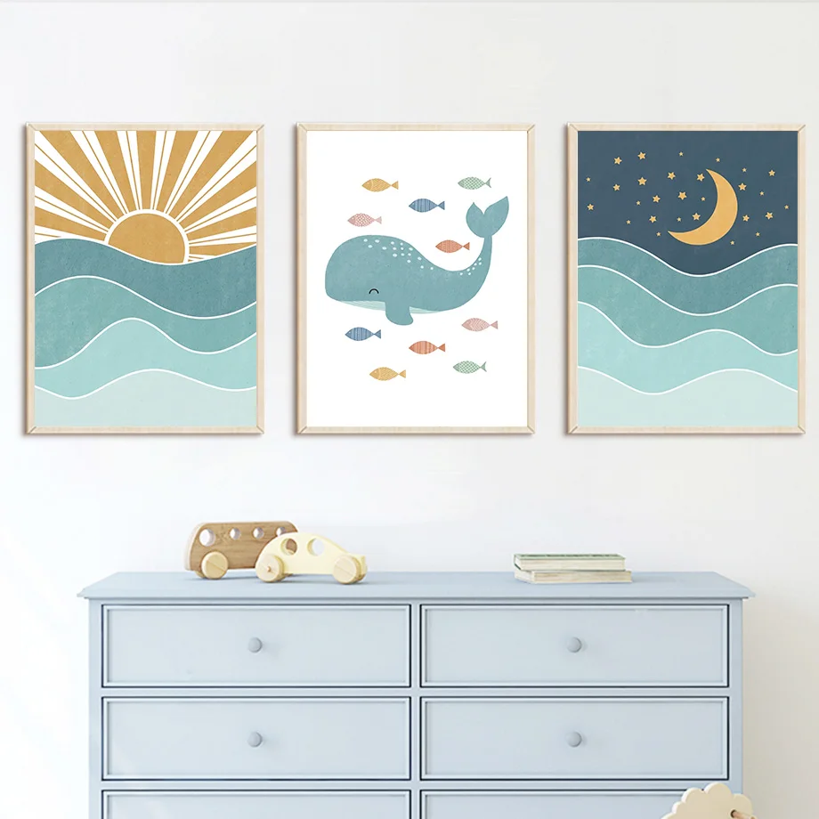 1pc frameless Fish Whale Seagu - đánh giá và giá Baby Nursery Ocean
