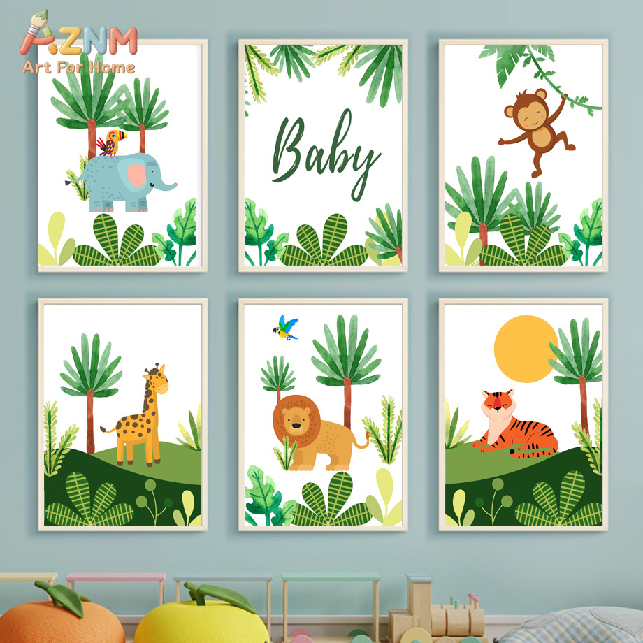 Cute Jungle Safari Nursery Wal - đánh giá và giá Baby Nursery Jungle