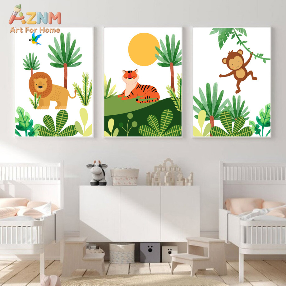 Cute Jungle Safari Nursery Wal - đánh giá và giá Baby Nursery Jungle