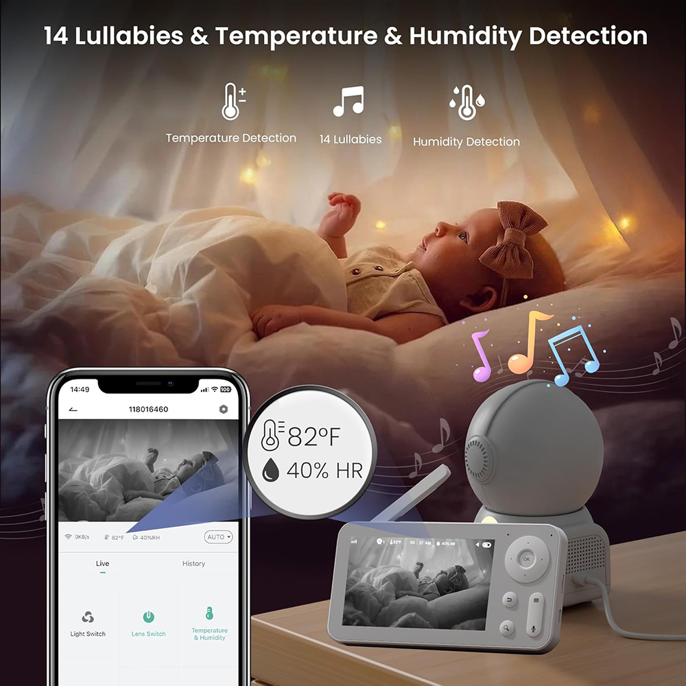 2K Baby Monitor with 2 Cameras - đánh giá và giá Baby Nursery Camera