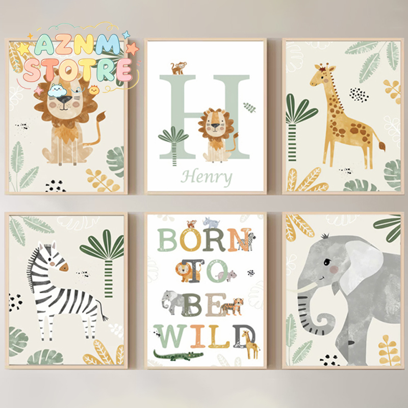 Baby Name Customized Poster Ju - đánh giá và giá Baby Nursery Jungle